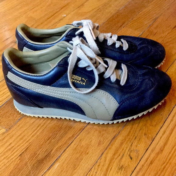 PUMA Tahara Women’s Leather Sneakers, US Size 6/EU 36, Black/Tan, Gently Used - Picture 2 of 8